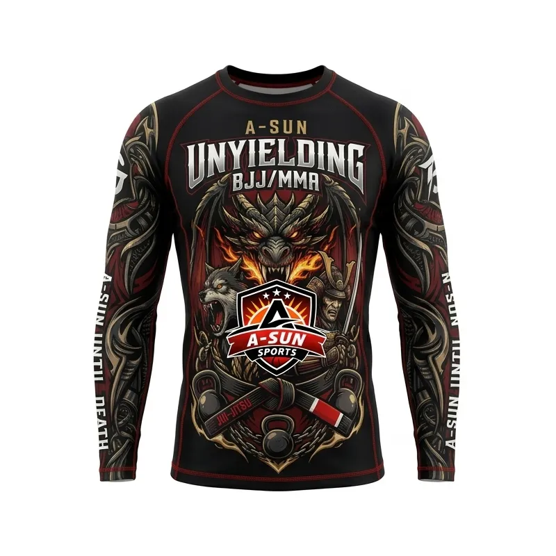 Full Sleeve Sublimated Rash Guard for BJJ MMA Gym Workout